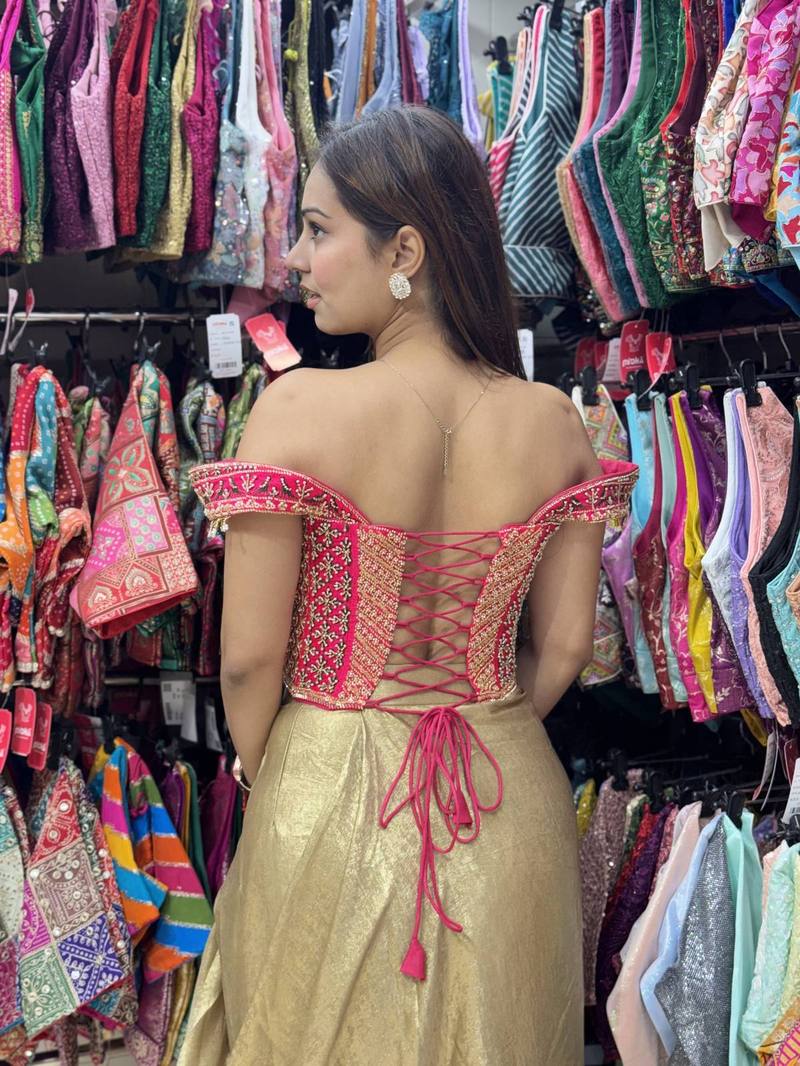 Jasmin Rani Pink Off-Shoulder Corset Blouse - View 4