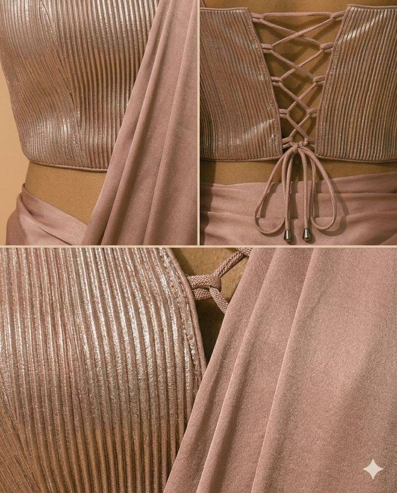 Rose Gold Pleated Corset - View 2