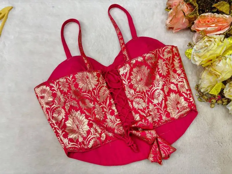 Gulabi Zari Brocade Corset Blouse - View 4