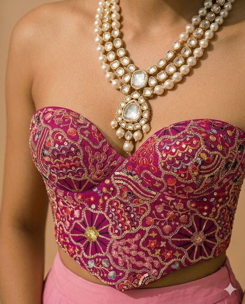 Rani Strapless Embroidered Corset - View 2