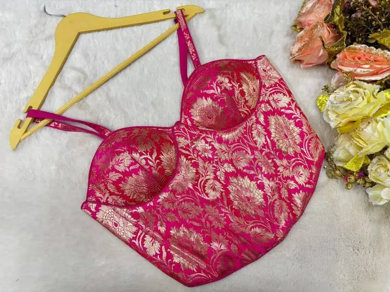 Gulabi Zari Brocade Corset Blouse - View 3