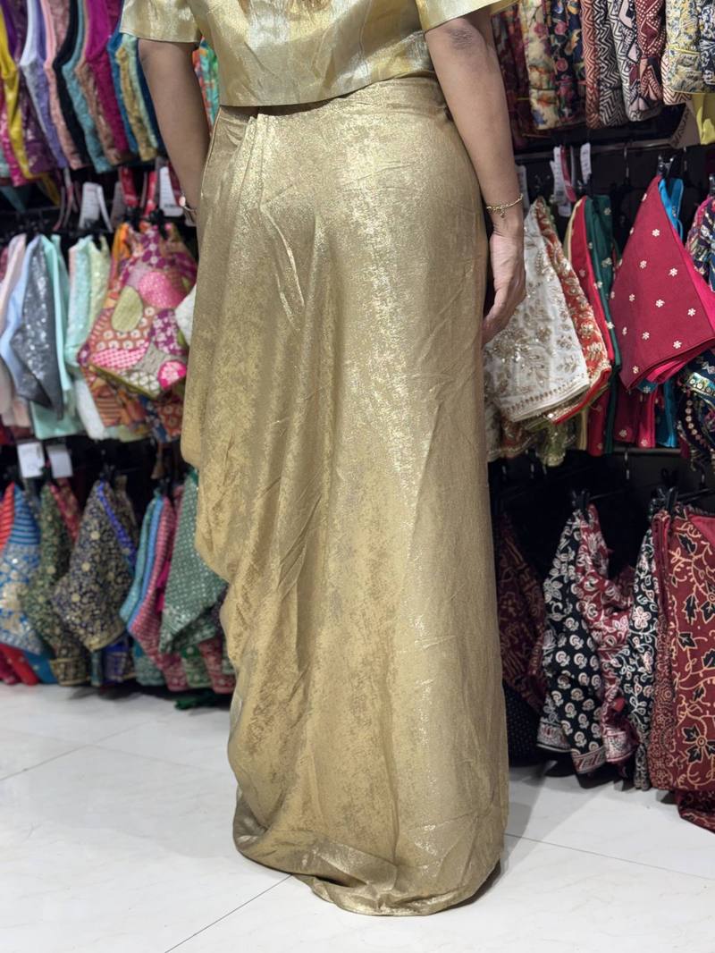Sunehri Draped Skirt - View 3
