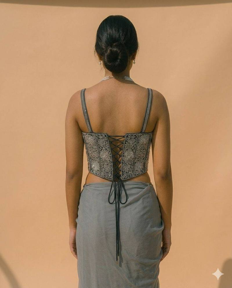 Kaali Mehfil Embroidered Corset - View 2