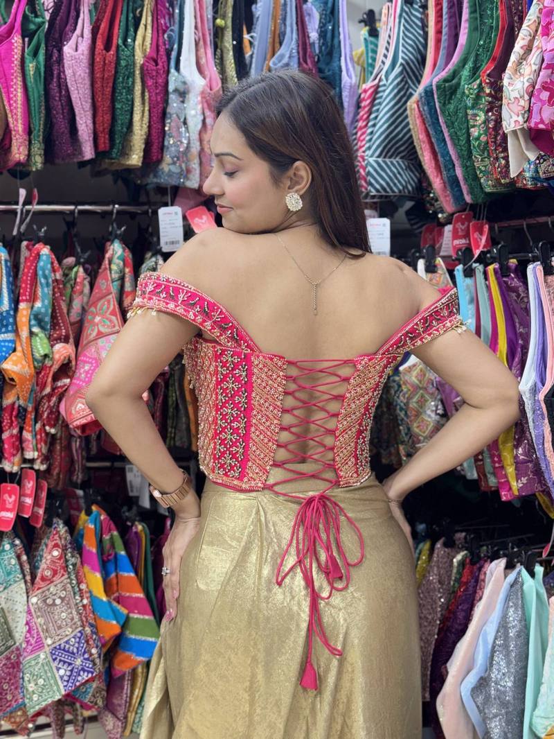 Jasmin Rani Pink Off-Shoulder Corset Blouse - View 5