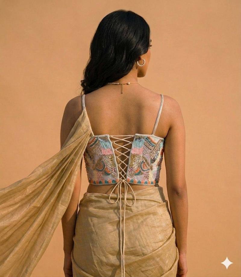 Phoolkari Hand-Embroidered Corset - View 3