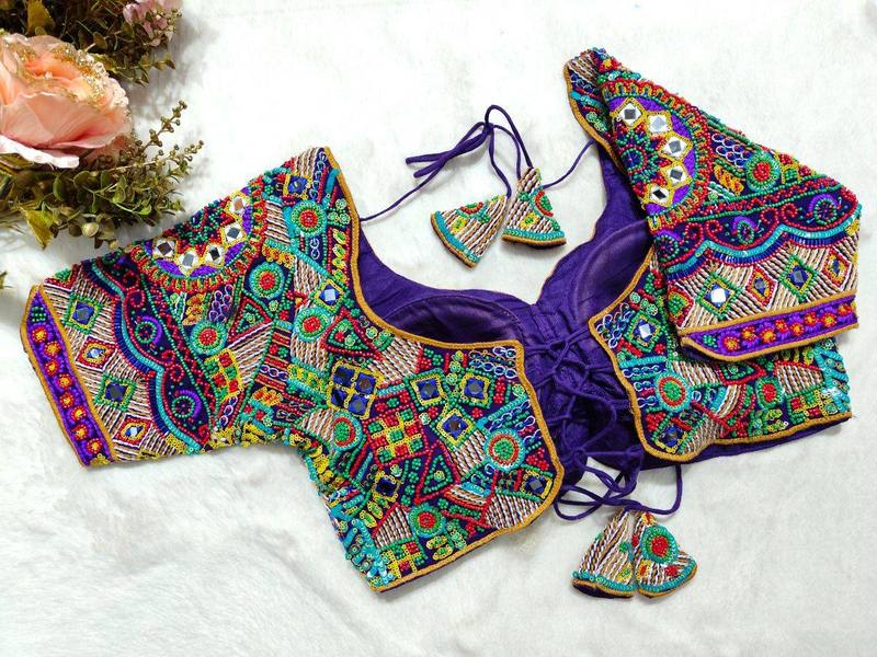 Rangriti Multicolour Work Blouse - View 3