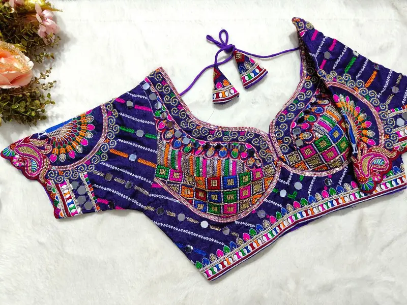 Mor Mirror Work Blouse - View 2