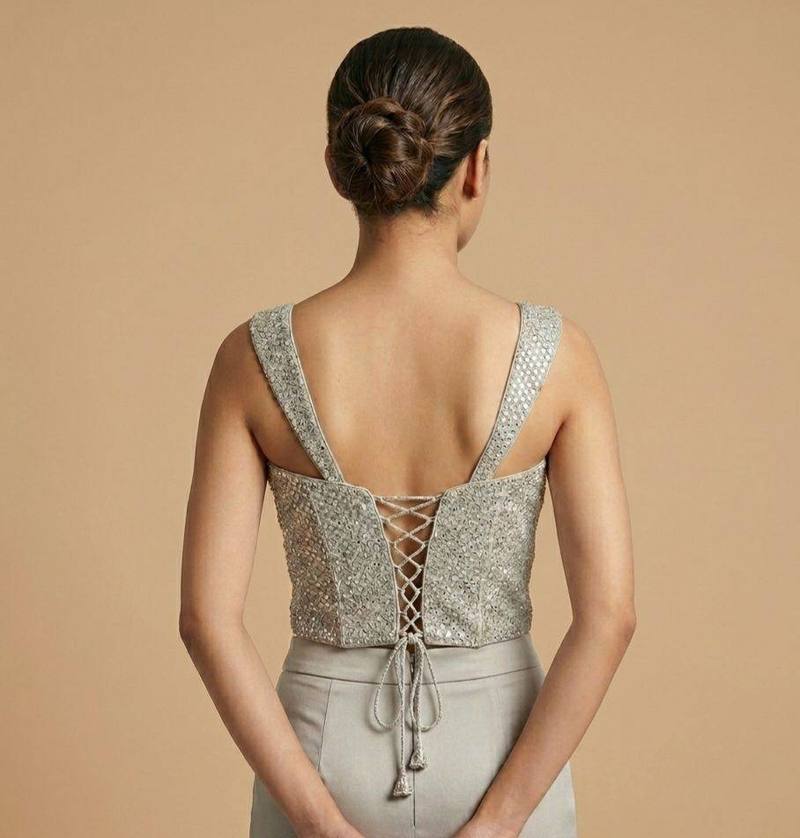 Chandni Crystal Bustier Blouse - View 2