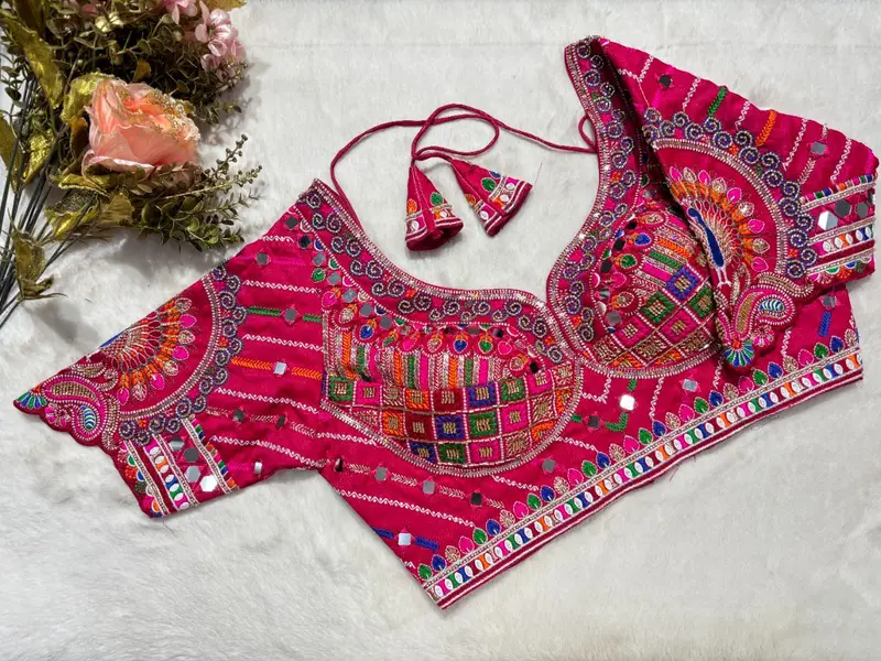 Mor Mirror Work Blouse - View 6