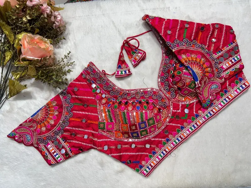 Mor Mirror Work Blouse - View 8