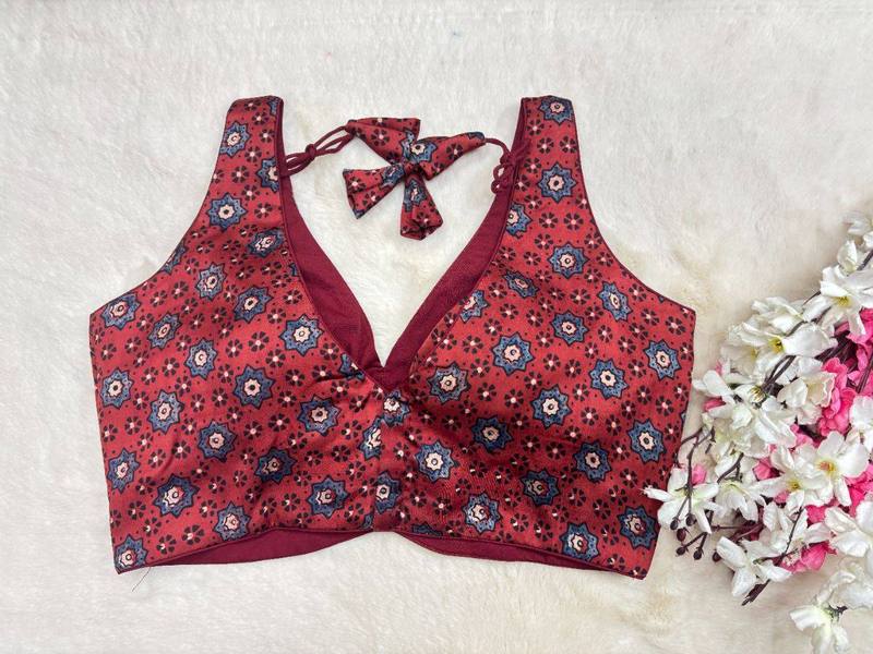 Ajrakh Silk Blouse - View 7