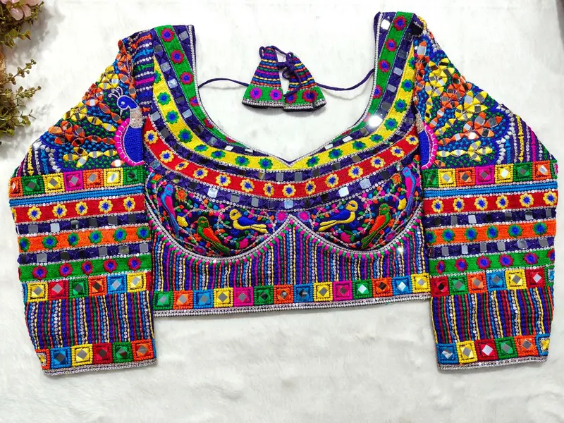 Rangrez Full Sleevs Mirror Work Blouse - View 3
