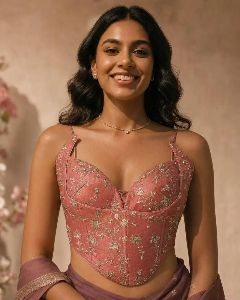 Gulnaar Embroidered Corset Blouse - View 1