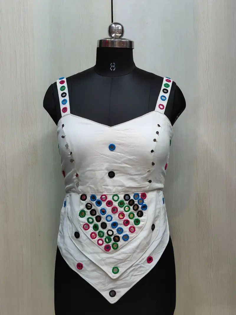 Rasiya Mirror Work Corset Blouse - View 1