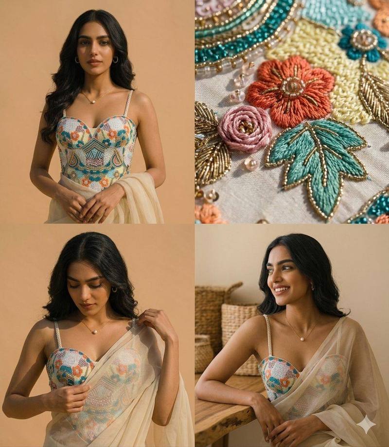 Phoolkari Hand-Embroidered Corset - View 5