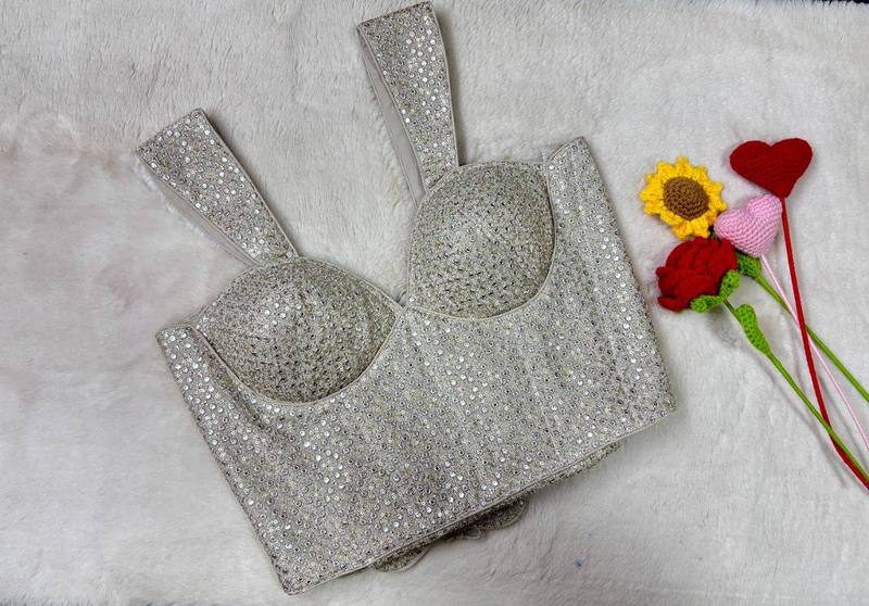 Chandni Crystal Bustier Blouse - View 4