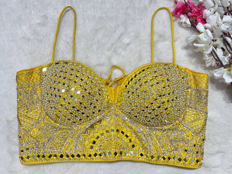 Kashvi Yellow Mirrorwork Blouse - View 3