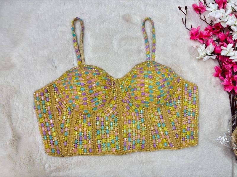 Beaded Multicolored Corset Blouse - View 2