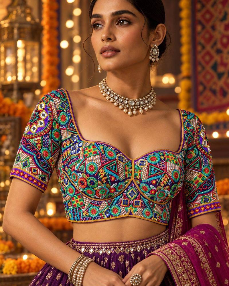 Rangriti Multicolour Work Blouse - View 1