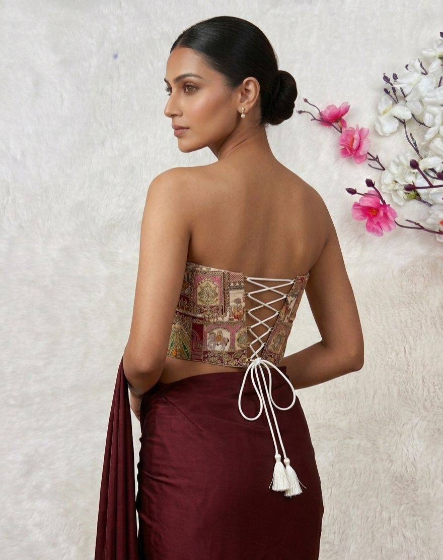 Heritage Mosaic Strapless Blouse - View 2