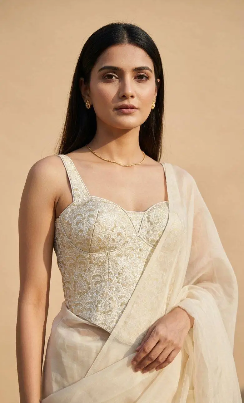 Rajsi Ivory Corset Blouse - View 1