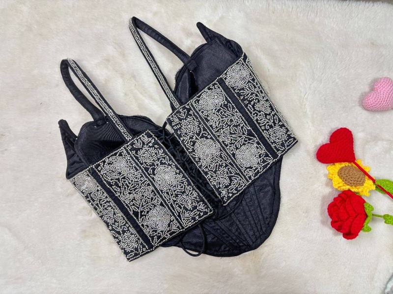 Kaali Mehfil Embroidered Corset - View 7