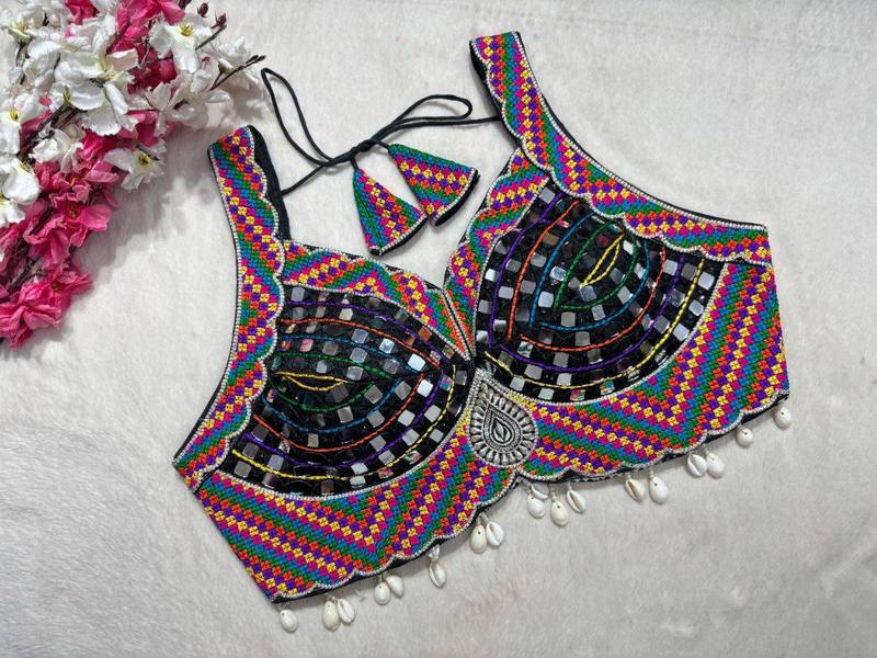 Rangbahar Mirror Work Blouse - View 8