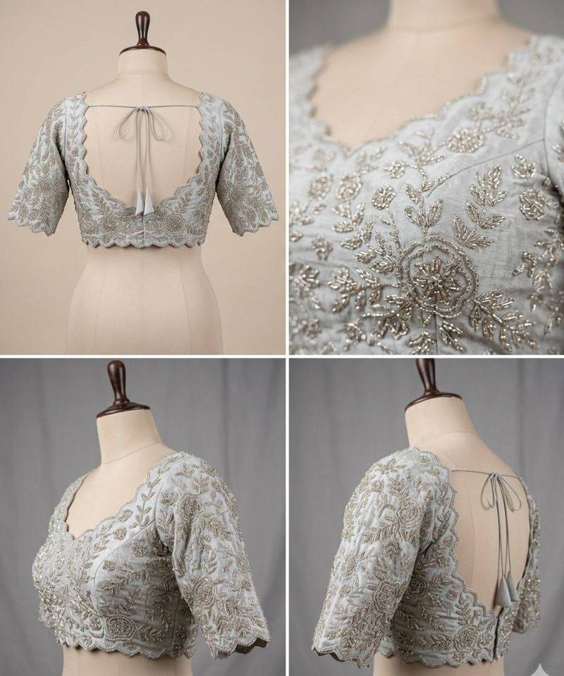 Rajat Rekha  Embroidered Designer Blouse  - View 6
