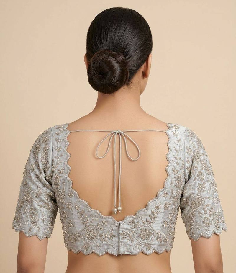 Rajat Rekha  Embroidered Designer Blouse  - View 5