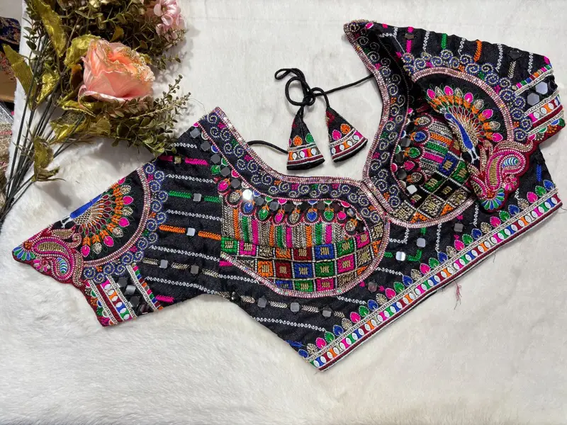 Mor Mirror Work Blouse - View 5