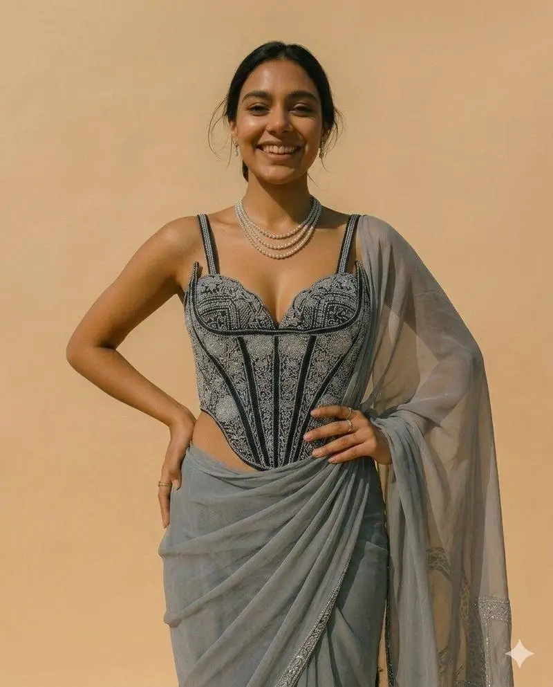 Kaali Mehfil Embroidered Corset - View 1