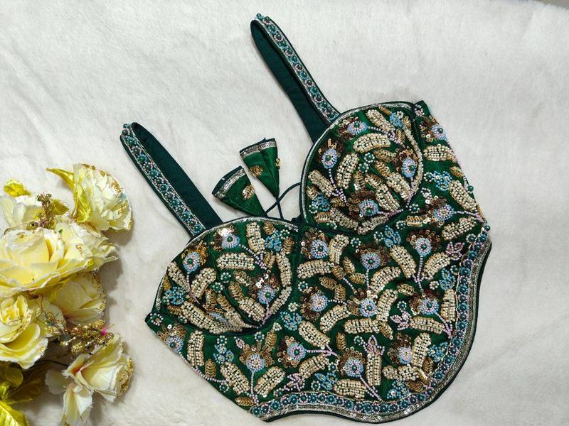 Ishani Emerald Blouse - View 3