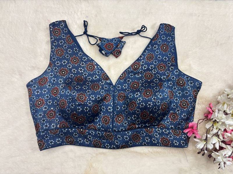 Ajrakh Silk Blouse - View 14