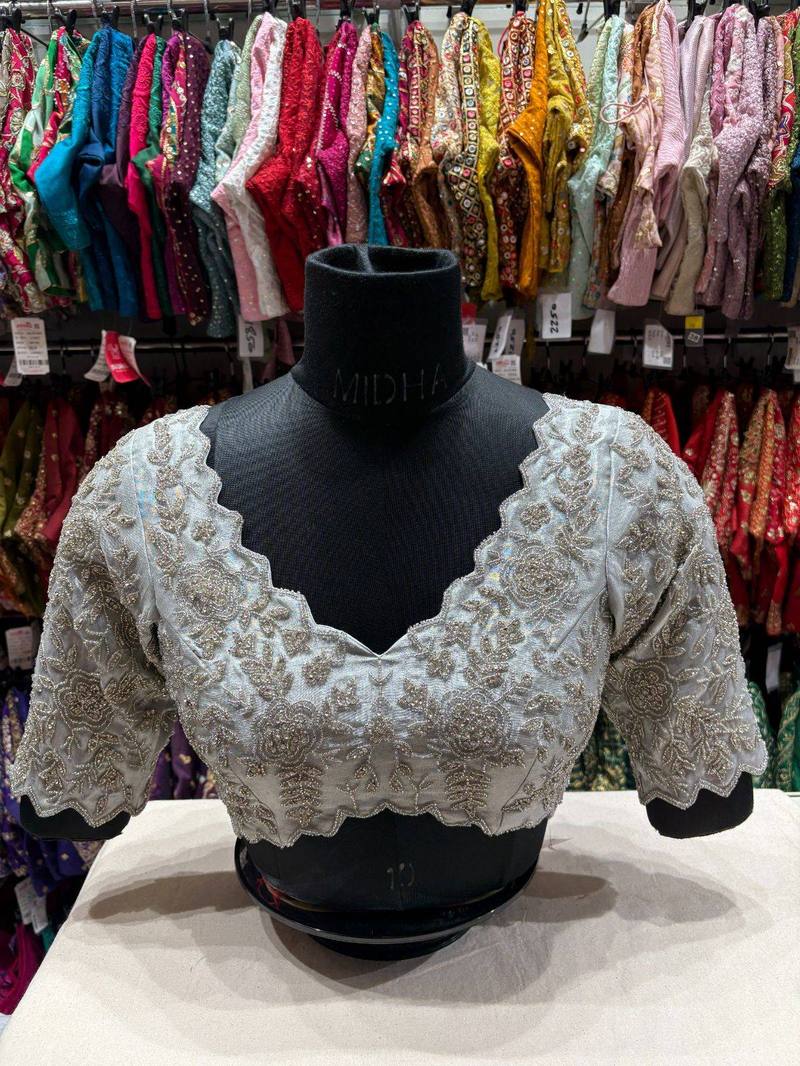 Rajat Rekha  Embroidered Designer Blouse  - View 2
