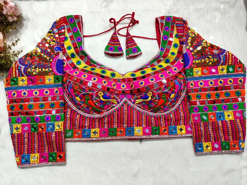 Rangrez Full Sleevs Mirror Work Blouse - View 4