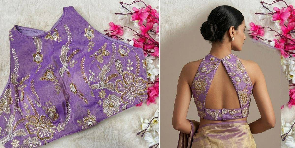Lavender Jharokha Blouse - View 3