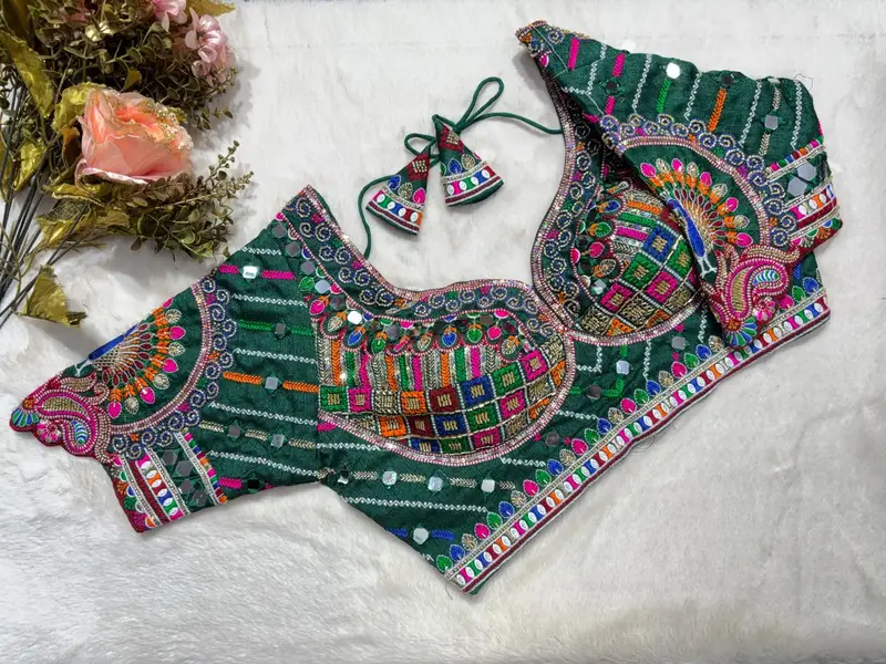 Mor Mirror Work Blouse - View 3