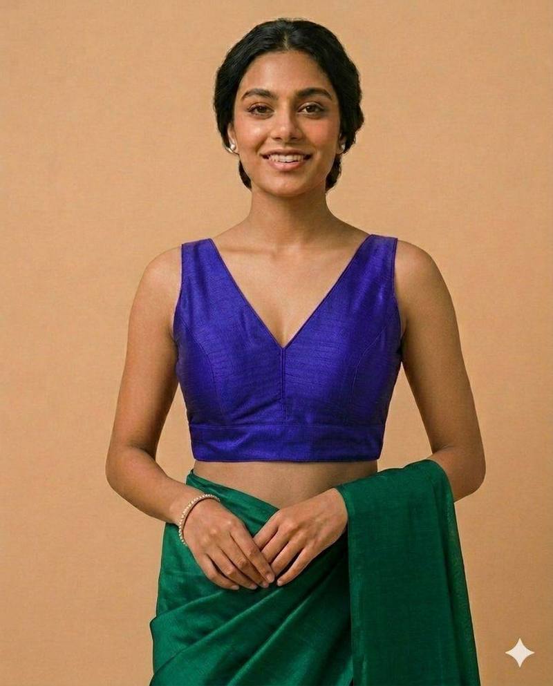 Suhani Cotton V-neck blouse - View 14