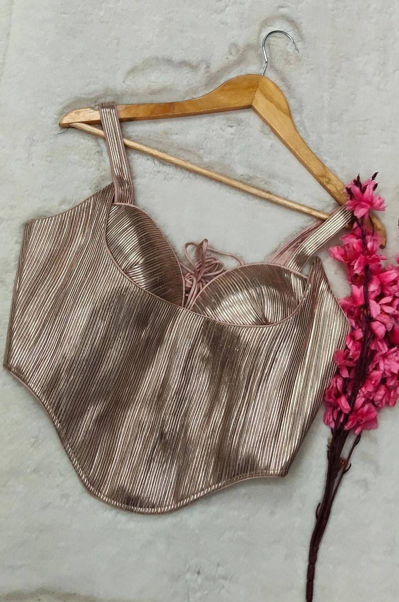 Rose Gold Pleated Corset - View 3