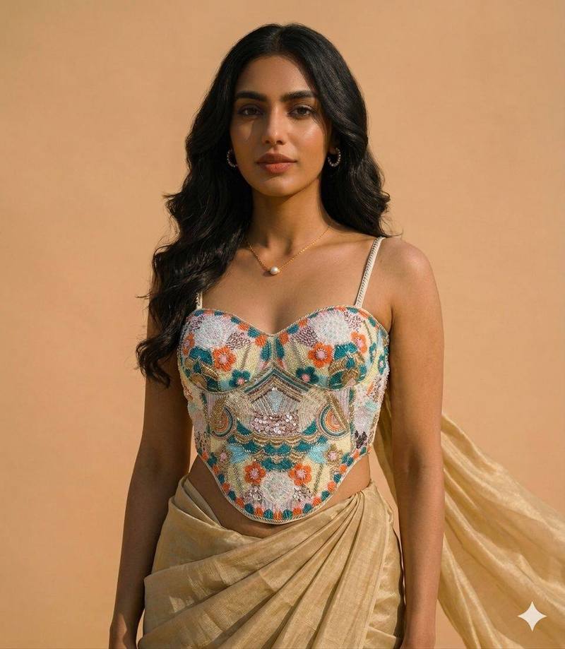 Phoolkari Hand-Embroidered Corset - View 2