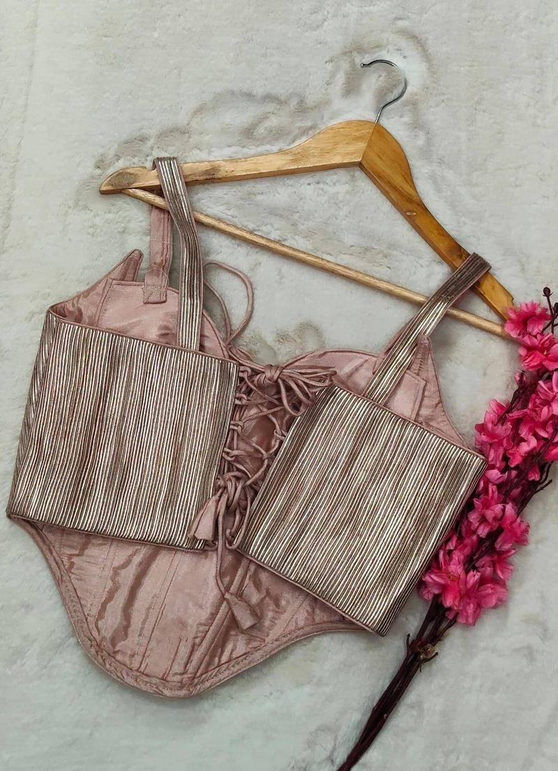 Rose Gold Pleated Corset - View 4