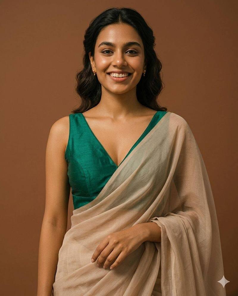 Suhani Cotton V-neck blouse - View 4