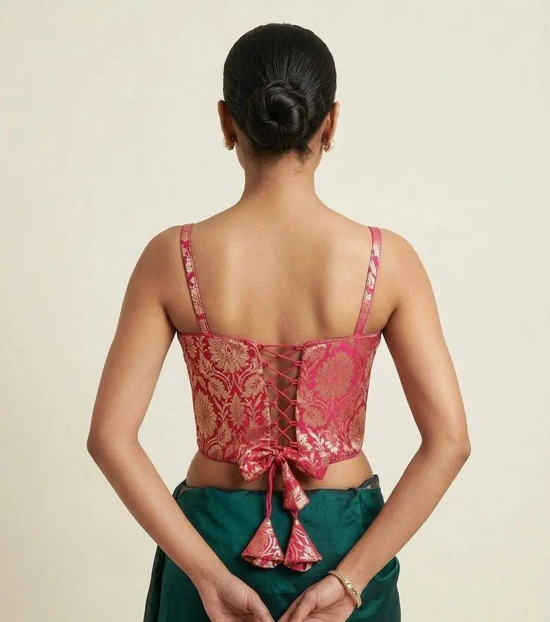 Gulabi Zari Brocade Corset Blouse - View 2