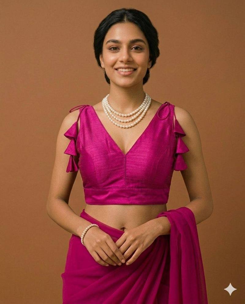 Suhani Cotton V-neck blouse - View 11
