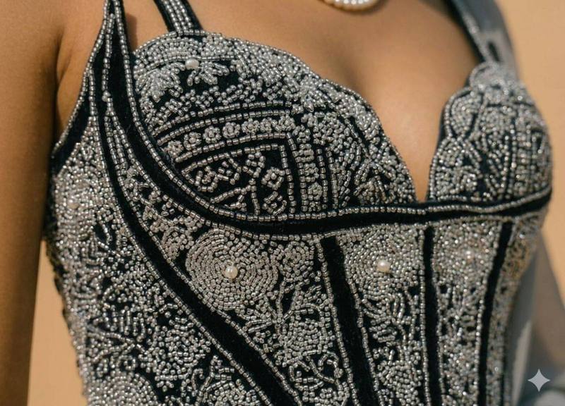 Kaali Mehfil Embroidered Corset - View 3