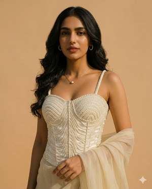 White Pearl Corset Blouse