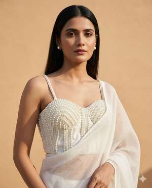 Pearl Sculpt Corset Designer Blouse