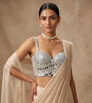 Mirror Work Corset Blouse